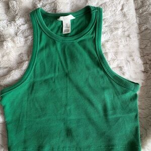 H&M Vibrant Green Ribbed Tank Top